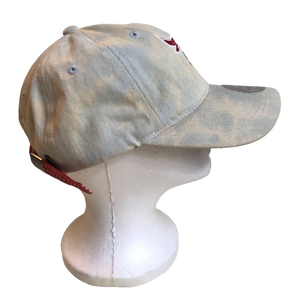 Chicago Bulls Hat Mitchell And Ness Adjustable Baseball Cap NBA Acid Wash Denim - Picture 8 of 13